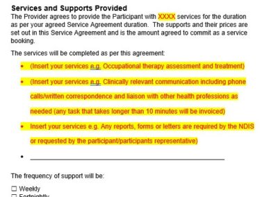 NDIS Service Agreement Template
