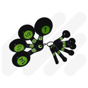 Black/Green High Contrast Measuring Cups & Spoons